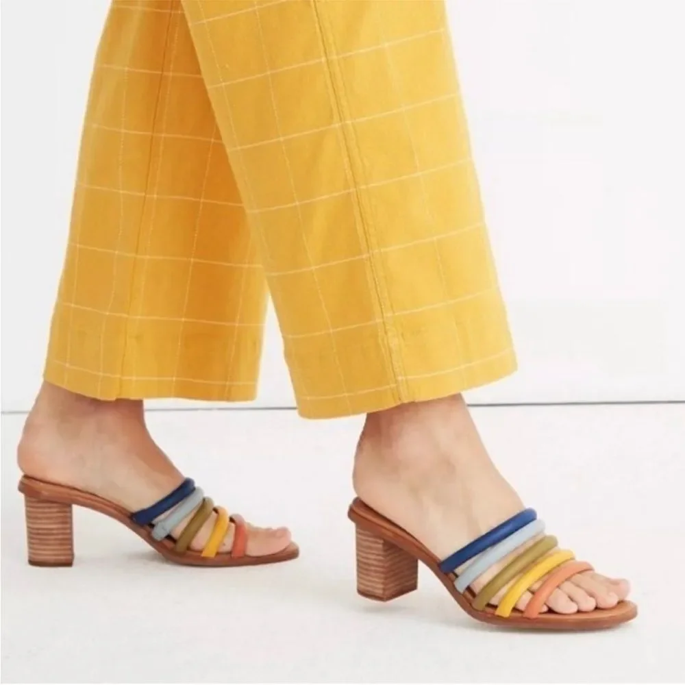 MadeWell Addie High Heel Mule Rainbow Sandals Women Size 6.5